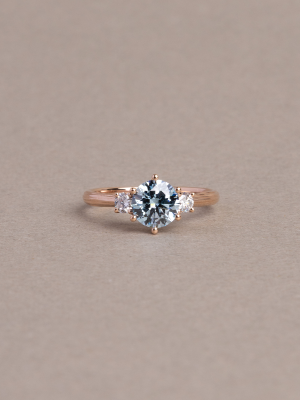 Azure Ring - 0.93 Ct Fancy Intense Blue Lab Grown Diamond - 18K Rose Gold