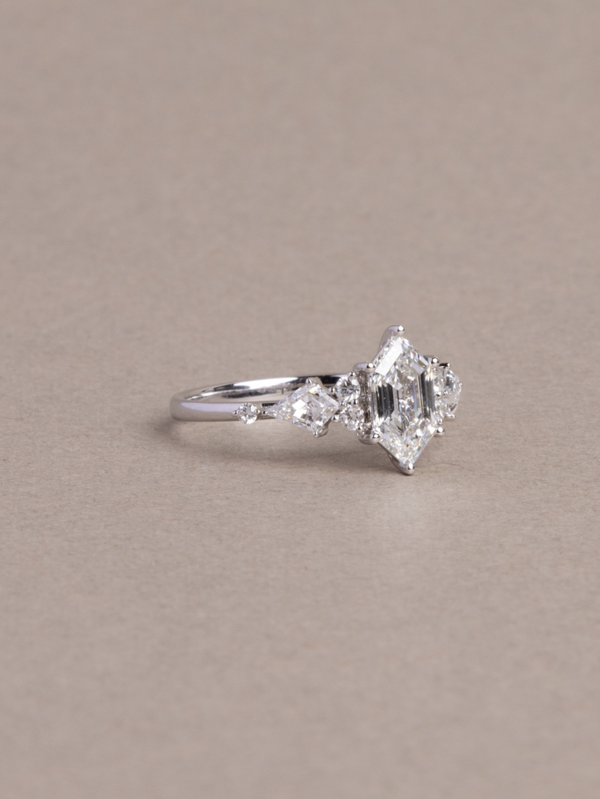 Holly Ring - Custom Cut Dutch Marquise Lab Grown Diamond - 18K White Gold