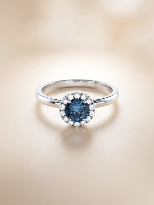 Lydia Ring (London Blue Topaz) - Rhodium Plated