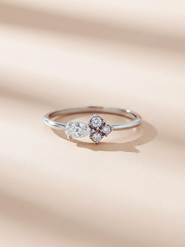 Natural Diamond Cluster Ring