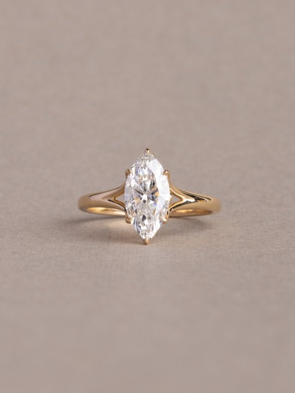 Mireya Ring - 1.56 Ct Marquise Cut Lab Grown Diamond - 18K Yellow Gold