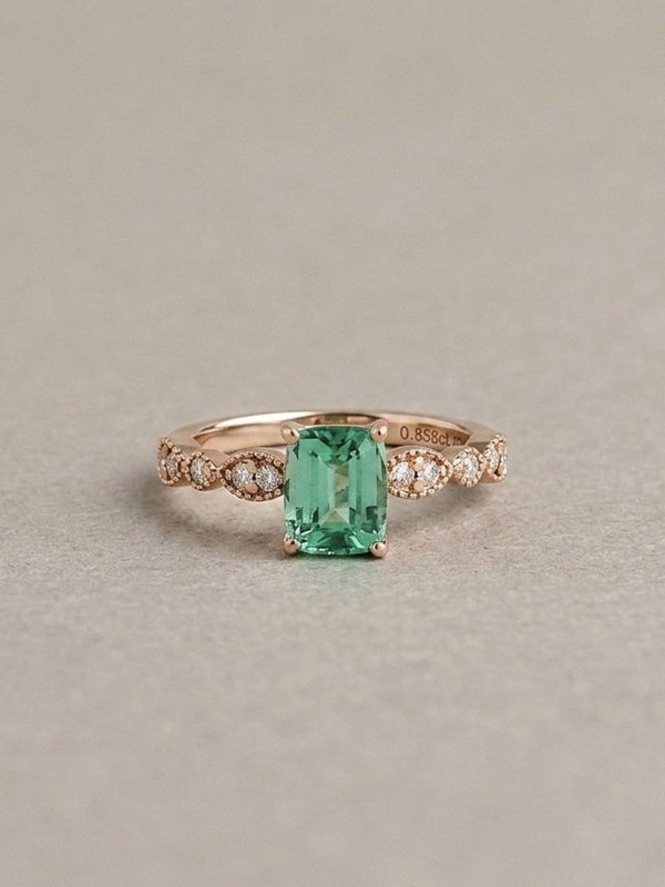 Veronica - Mint Tourmaline - 14k Rose Gold
