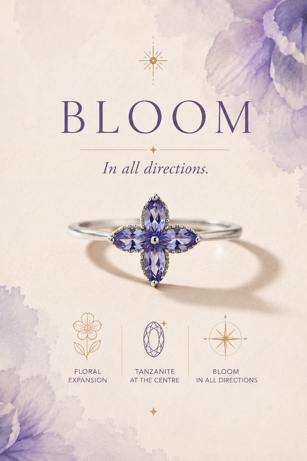 Tanzanite Floral Ring